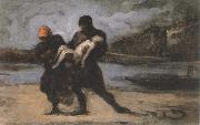 Honore Daumier the rescue oil on canvas